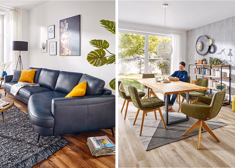 Wohn-, Schlaf- und Esszimmer + Küche 