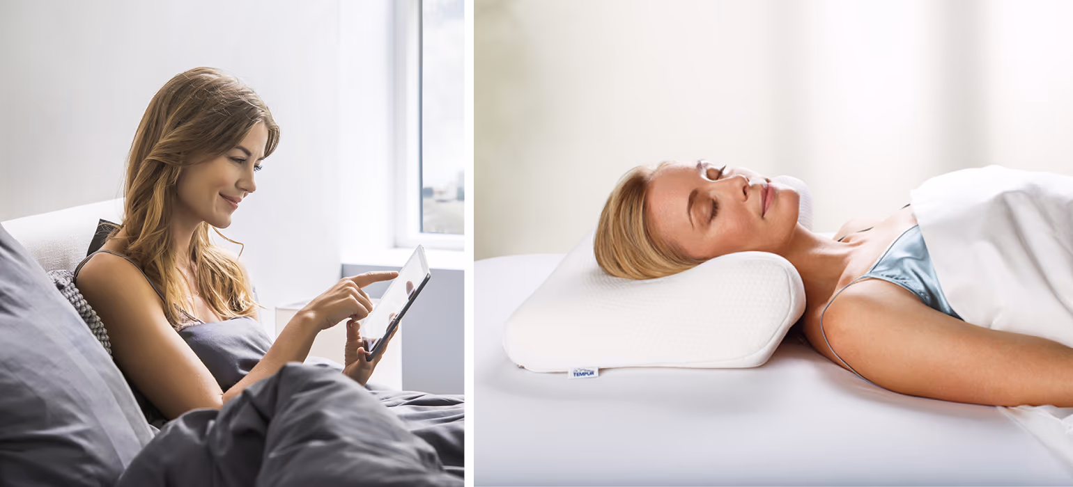 Tempur® Produkte sind aus viskoelastischem Material und passen sich perfekt Ihrem Körper an.