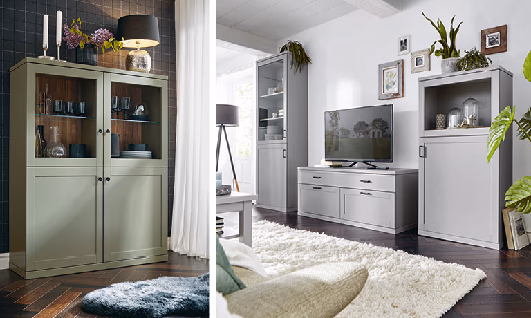 Einzelne Möbel werden Solitäre genannt. Aus ihnen lässt sich eine moderne Wohnwand zusammensetzen.