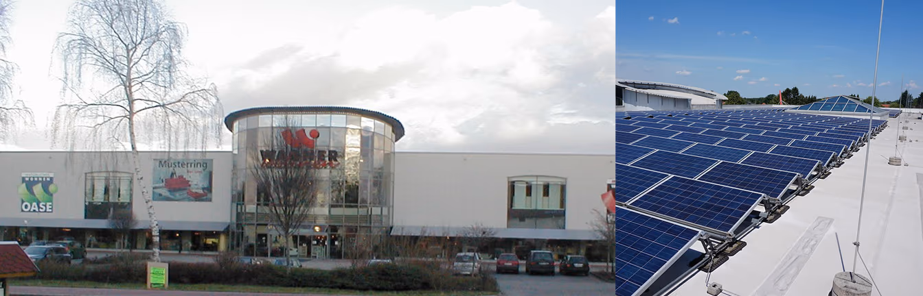 Photovoltaik-Anlage auf dem Dach von Wagner Wohnen.