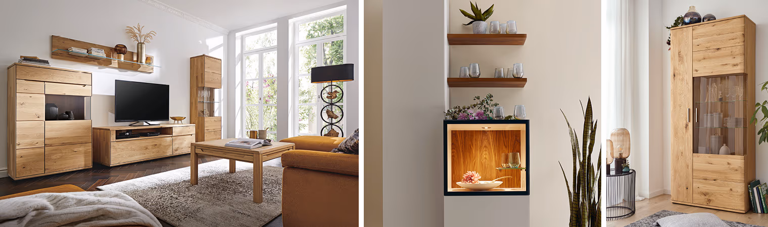 Ihre Lieblingsgegenstände kommen in Regalen oder Vitrinen gut zur Geltung. 