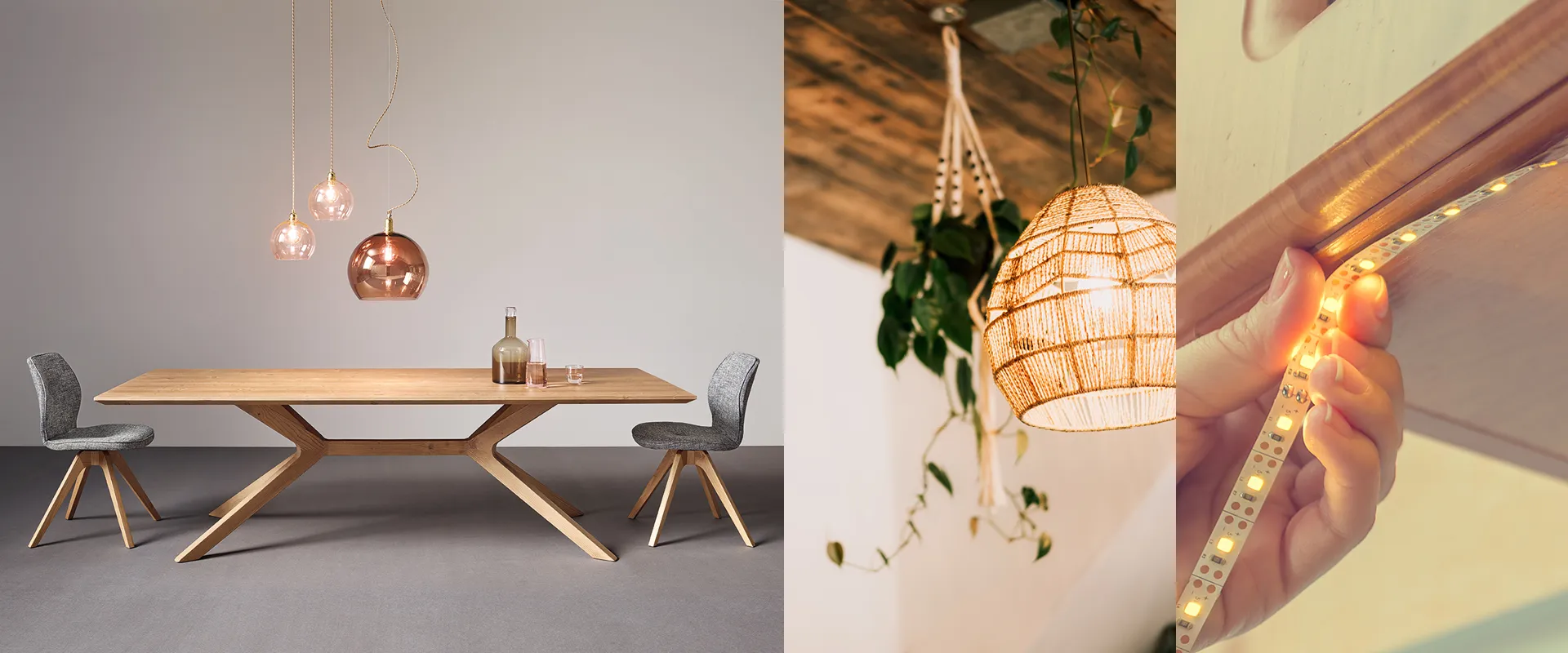 Beleuchtung sorgt für Stimmung im modernen Esszimmer