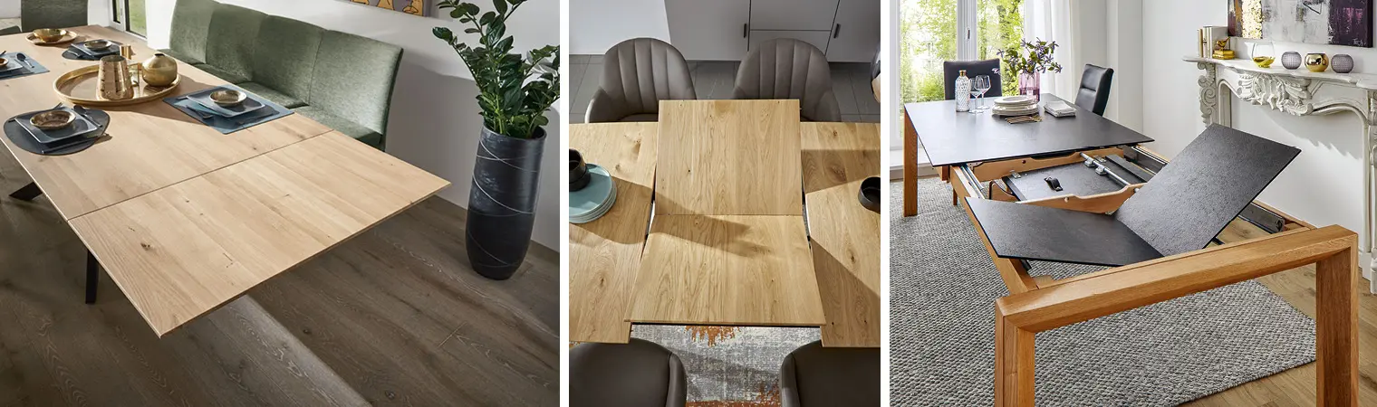 Ausziehbare Tische oder Tische sind praktisch bei Besuch und sorgen für mehr Platz.