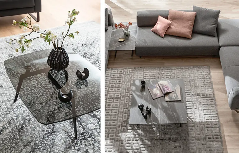 Der Couchtisch im Wohnzimmer dient als Ablagefläche und als Wohnaccessoire.