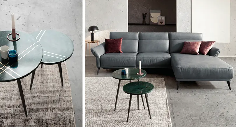 Materialien für den Couchtisch können von Holz und Stein über Keramik und Glas bis hin zu Kunststoff und Marmor reichen.