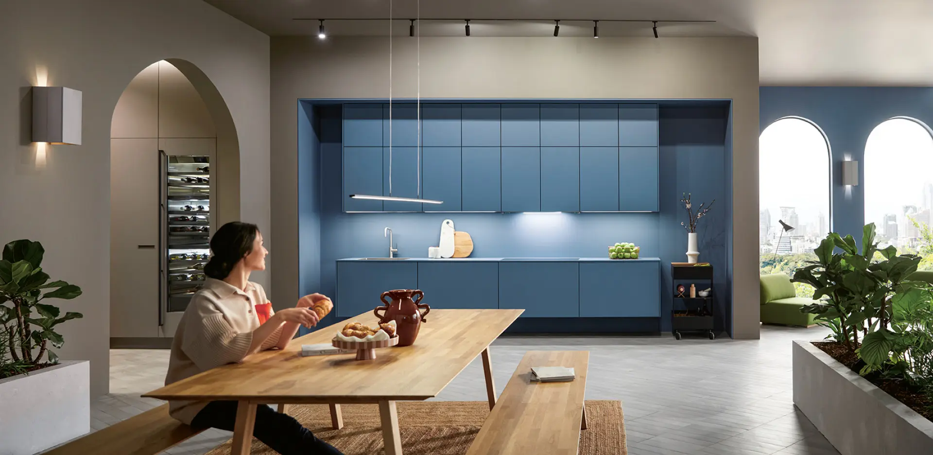 Berlineum Kuechen von next125 in azurblau