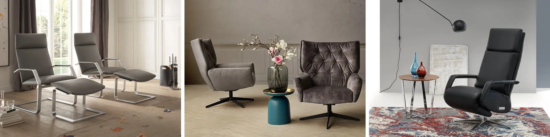 Sessel mit variierenden Stilrichtungen