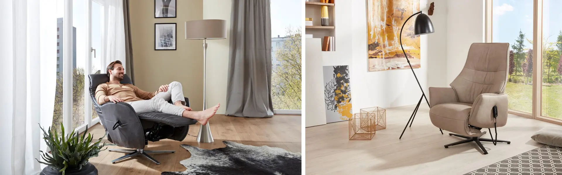 Entspannen im Relaxsessel – ob Echtleder, Kunstleder oder Stoff, dank der vielen Funktionen ist der Relaxsessel gemütlich.