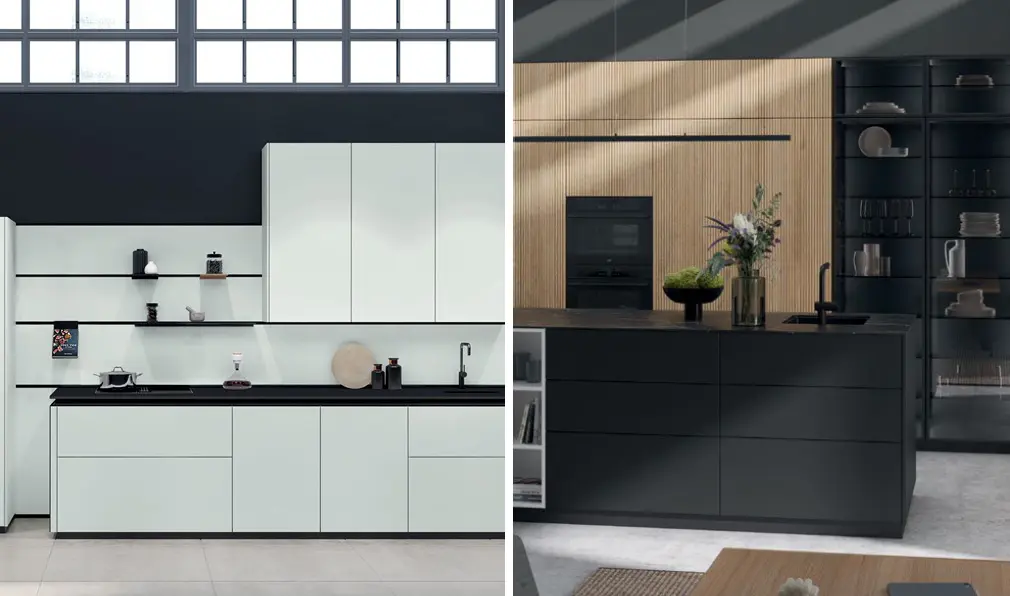 Rotpunkt Küchen mit unterschiedlichen Fronten, ob hell oder dunkel.