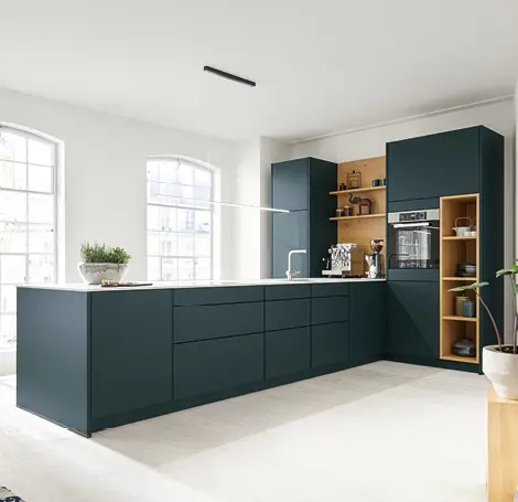 petrol farbene Küche