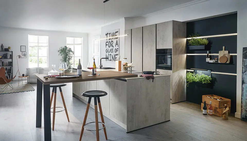 Kücheninsel in Betonoptik