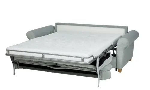 Schlafsofa ausgeklappt in grau