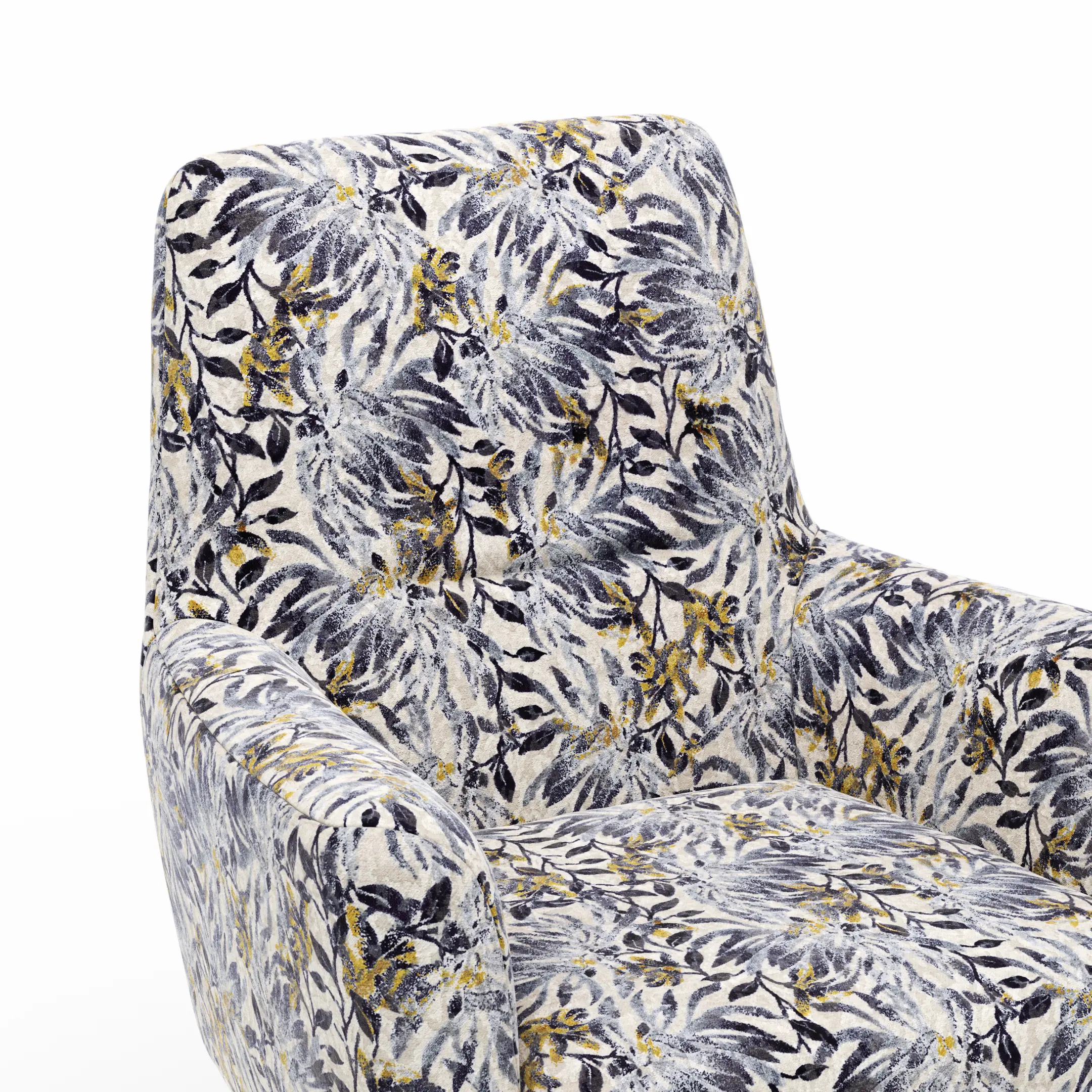 Sessel Charlotte - Detailaufnahme Stoff Blumenmuster