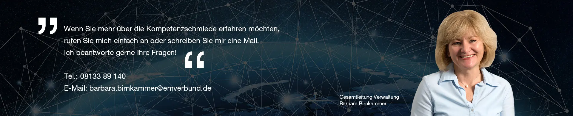 Frau Brinkammer, schwarzer Hintergrund, Text