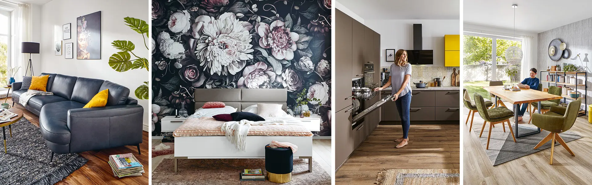 Wohn-, Schlaf- und Esszimmer + Küche 