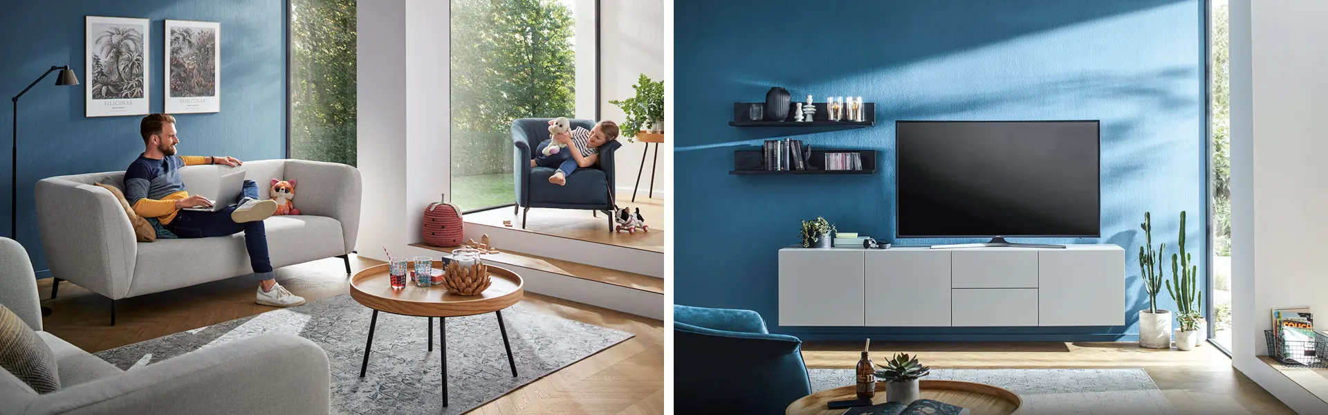 Im Wohnzimmer ist Entspannung und Wohlfühlen angesagt. Einrichtung und Dekoration wählen Sie nach Ihrem ganz persönlichem Geschmack aus.