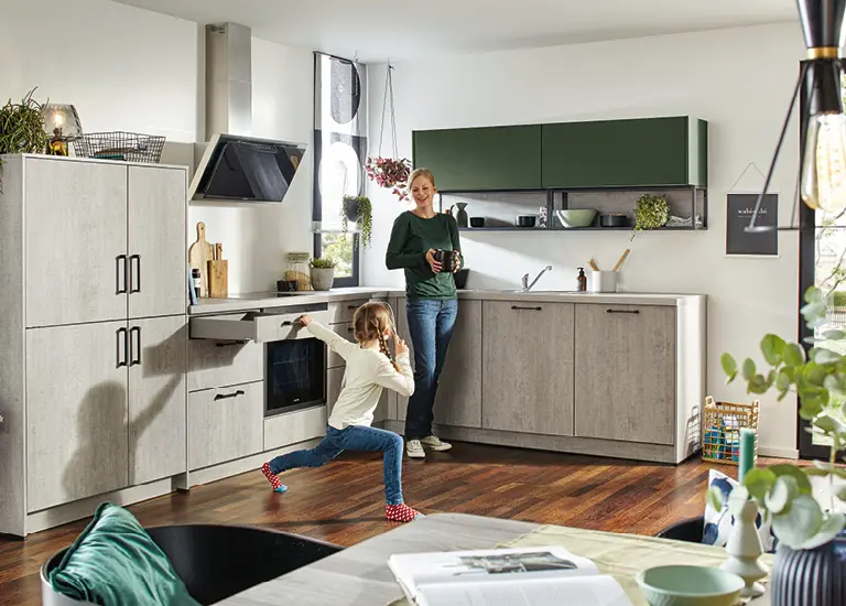 Eine Küche kann aus einer oder mehreren Küchenzeilen bestehen.