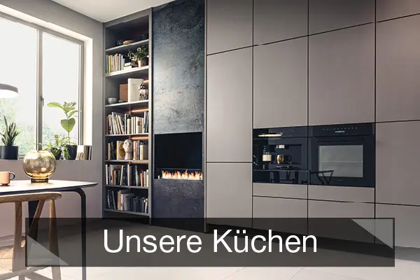Next125 Küchenzeile mit grauen Lackfronten