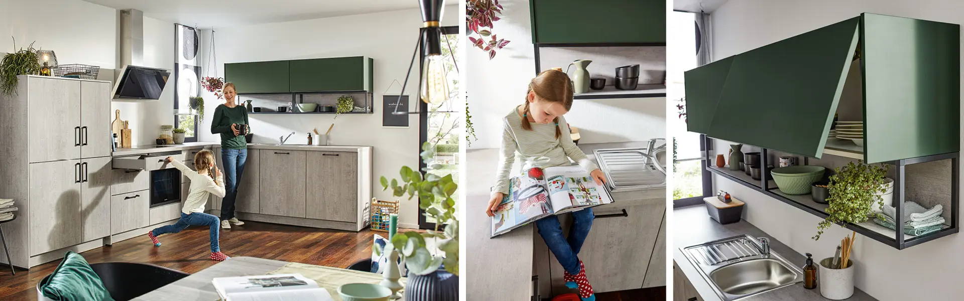 Eine Küche kann aus einer oder mehreren Küchenzeilen bestehen.