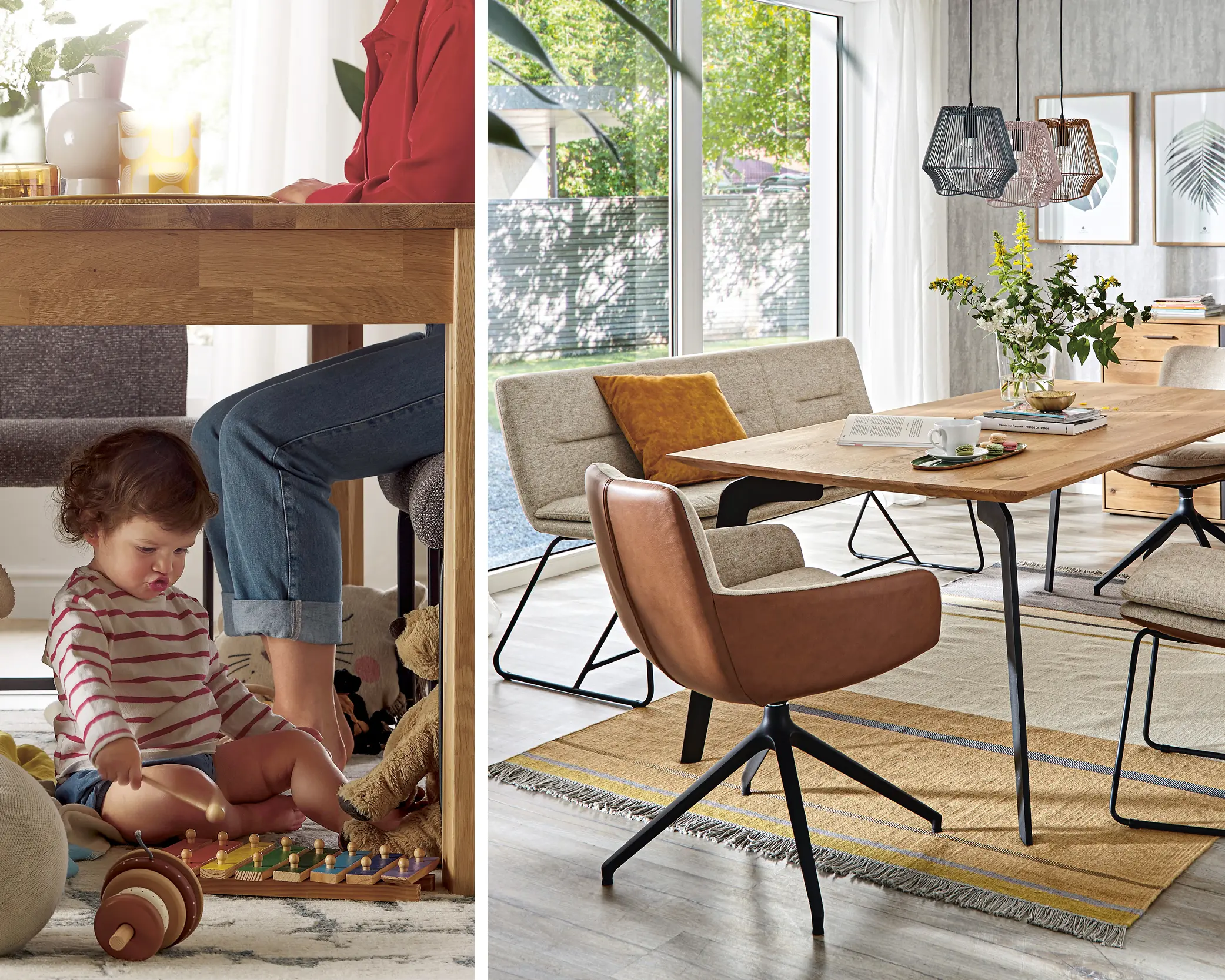 Esstische im modernen Stiel mit Polsterstühlen von Global Family