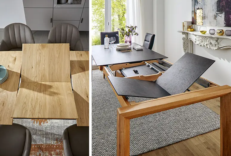 Ausziehbare Tische oder Tische sind praktisch bei Besuch und sorgen für mehr Platz.