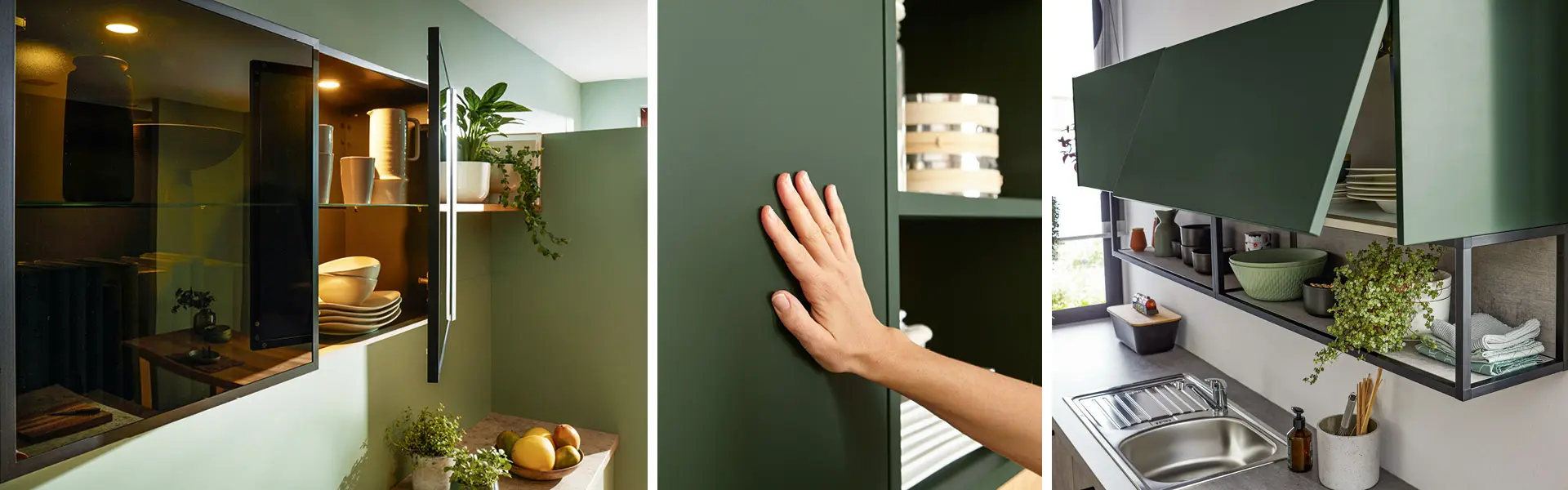 Küchenschränke mit Anti-Fingerprint-Beschichtung machen Fingerabdrücke fast unsichtbar.