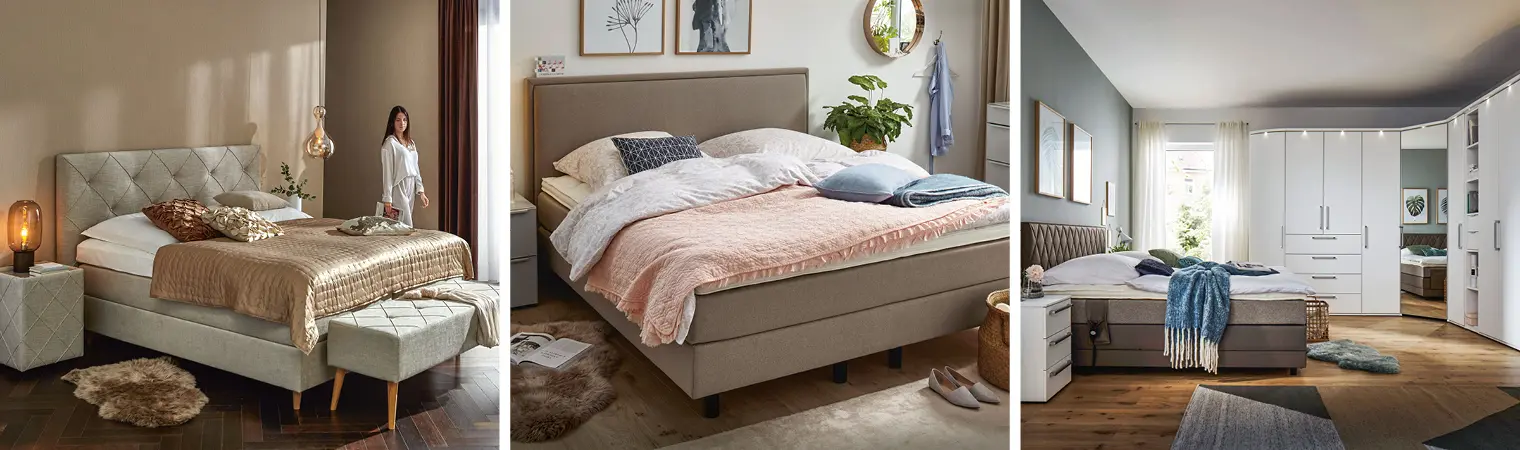 Warmes Licht aus ansprechenden Lampen sorgt für die richtige Beleuchtung im Schlafzimmer.