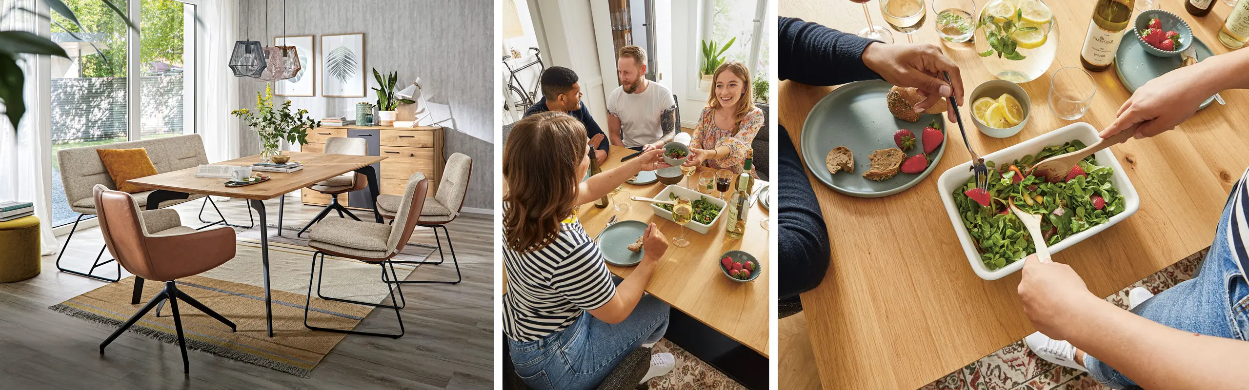 Mit der Sitzbank am Esstisch entstehen Geselligkeit und eine schöne Atmosphäre.