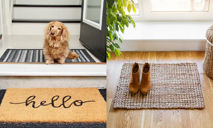 Schmutzfangmatten oder Fußabstreifer gehören auch zu den Bodenbelägen.