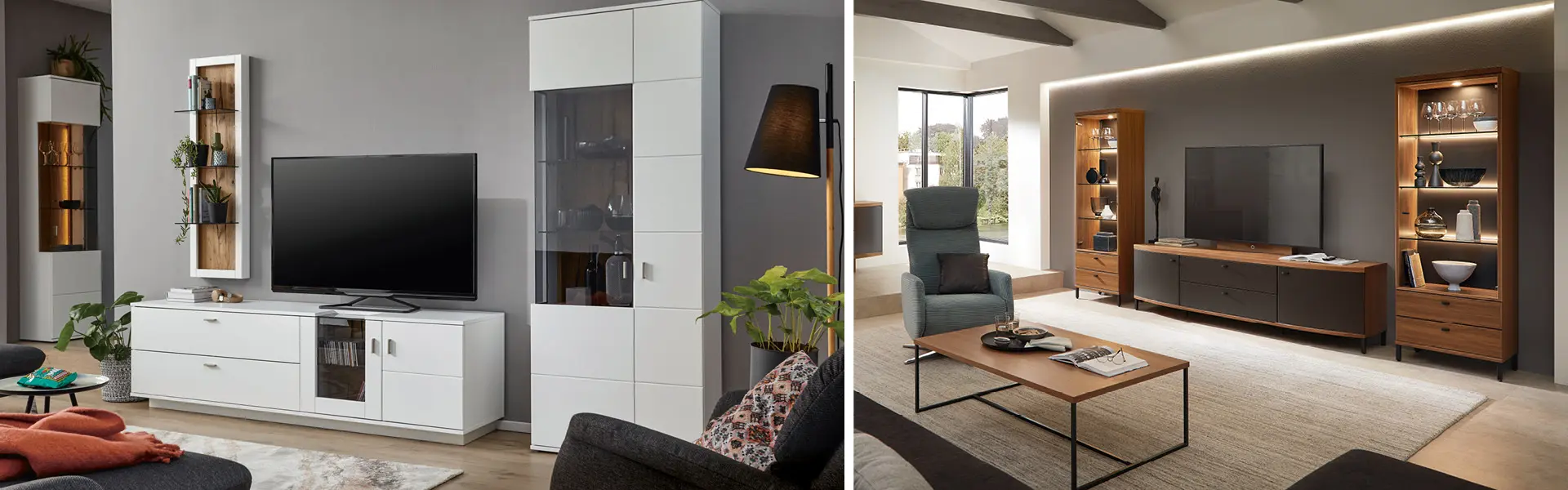 Moderne Wohnwände sollten zum restlichen Einrichtungsstil passen.