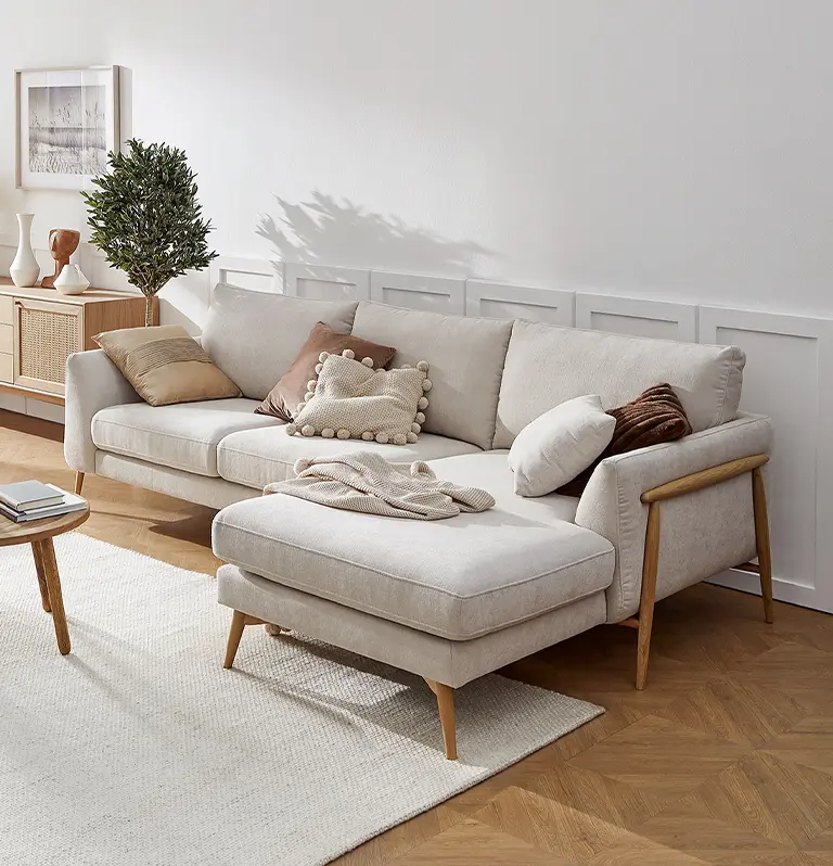 Lebensart Sofa Sutton beige Stoff