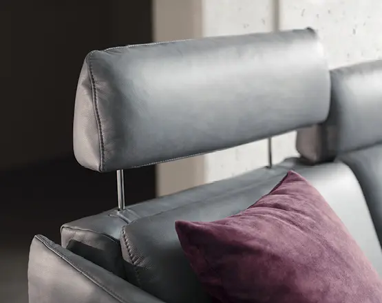 Sofa Justus - Kopfstützen, manuell oder motorisch höhenverstellbar, manuell verstellbarer Neigungswinkel