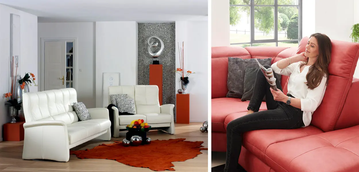 Ledersofas gibt es in vielen unterschiedlichen Farben.