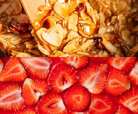 Erdbeeren mit Krokant