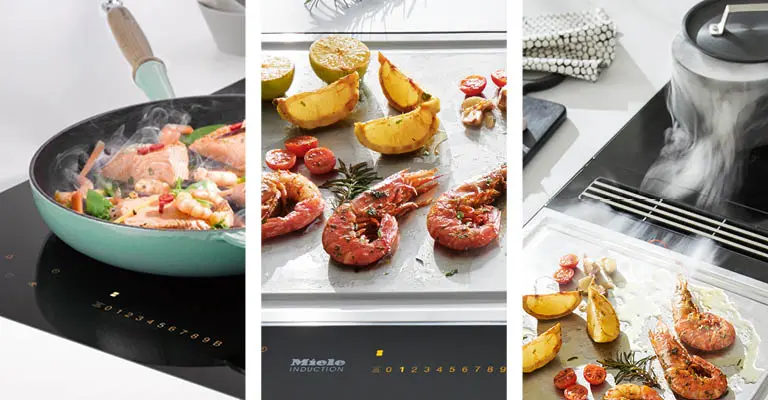 Teppan Yaki Kochplatte mit Ceran Kochfeldern.