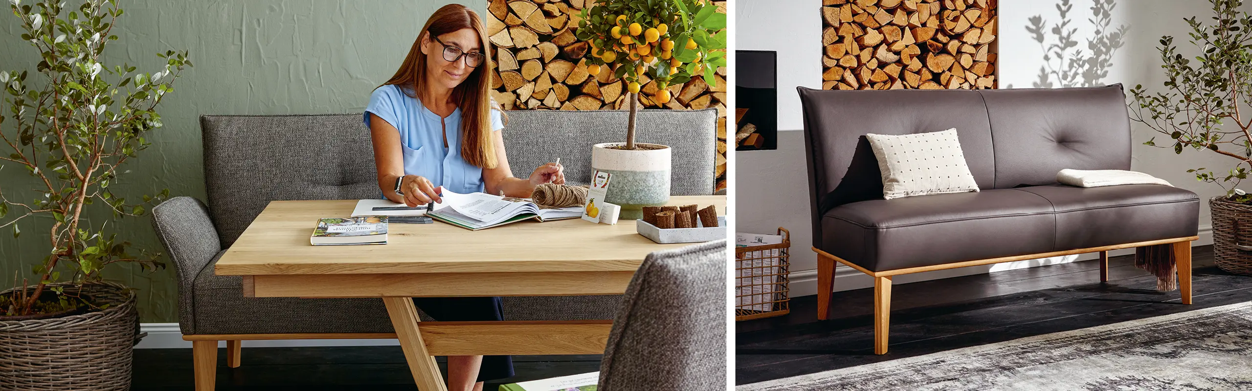 Die Sitzbank am Esstisch erfreut sich eines Revivals. Ob Eckbank oder gerade Bank – mit Sitzbank wird’s am Esstisch gemütlich.