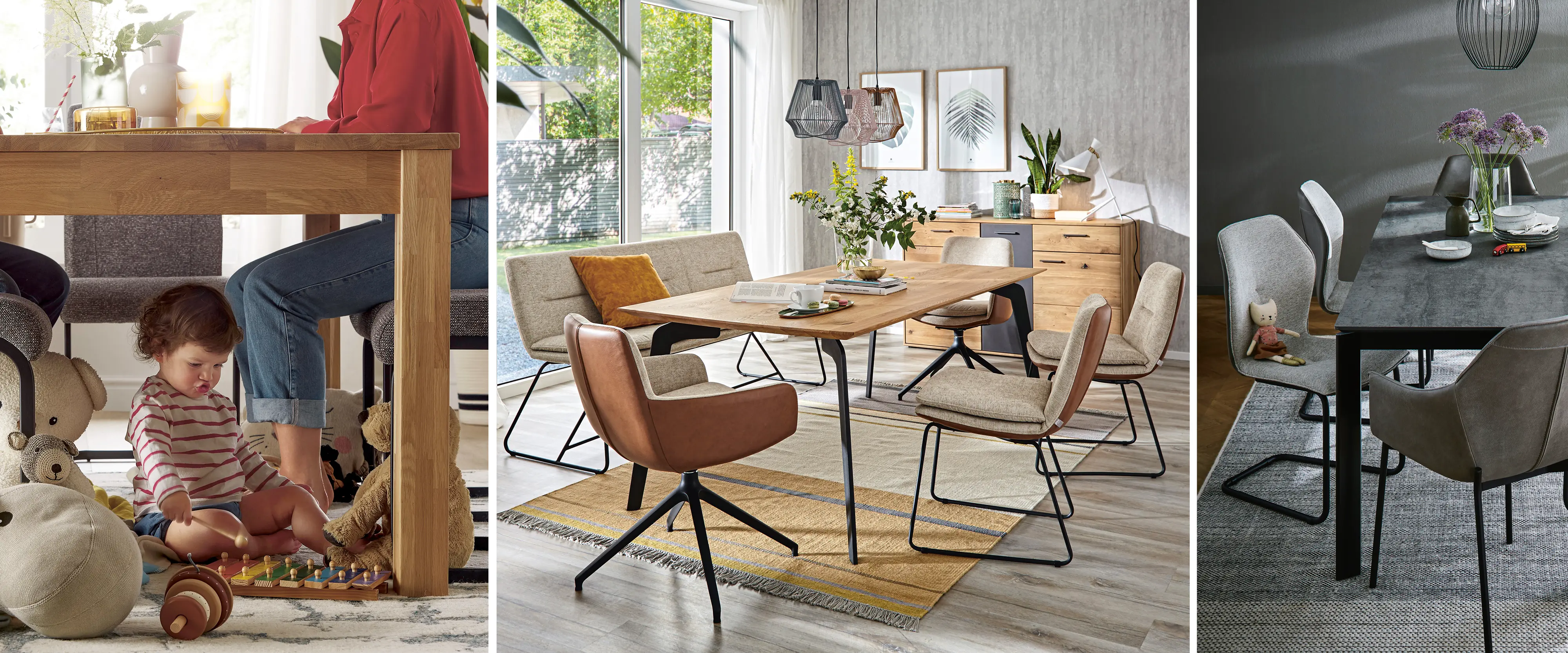 Esstische im modernen Stiel mit Polsterstühlen von Global Family