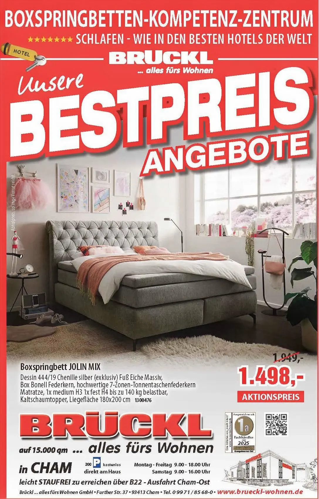 Werbemotiv mit grauer Wohnlandschaft von Trendstore, auf der ein Paar entspannt sitzt, kombiniert mit der Überschrift „Das ist der Knaller – Wellnessoase für Ihr Zuhause“ in heller, freundlicher Wohnzimmeratmosphäre.