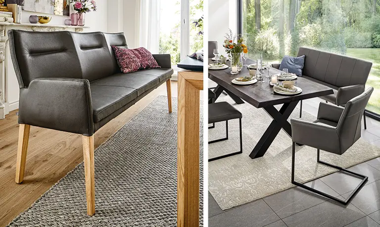 Sitzbänke mit und ohne Armlehne, mit und ohne Rückenlehne – die Auswahl ist riesig.