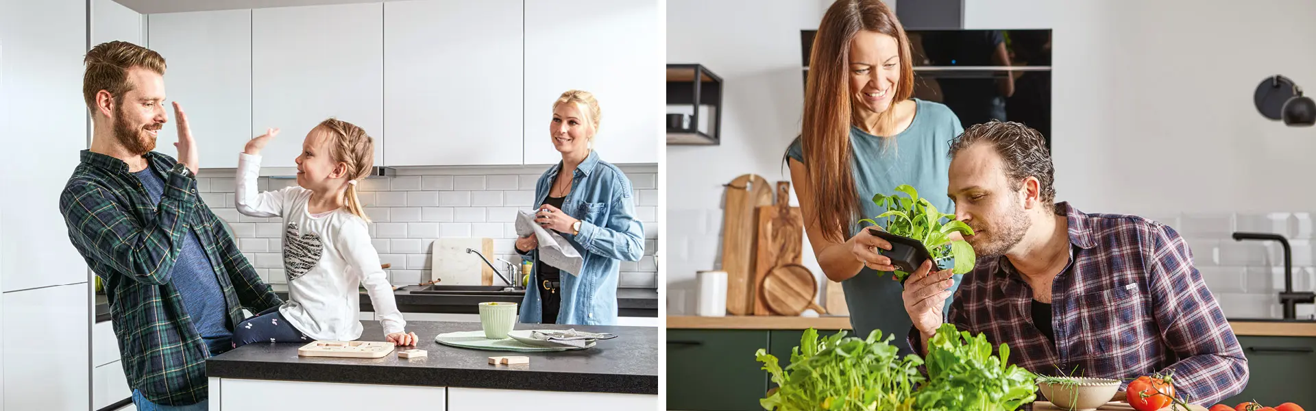 Inselküchen sorgen für mehr Geselligkeit während des Kochens in der Küche.