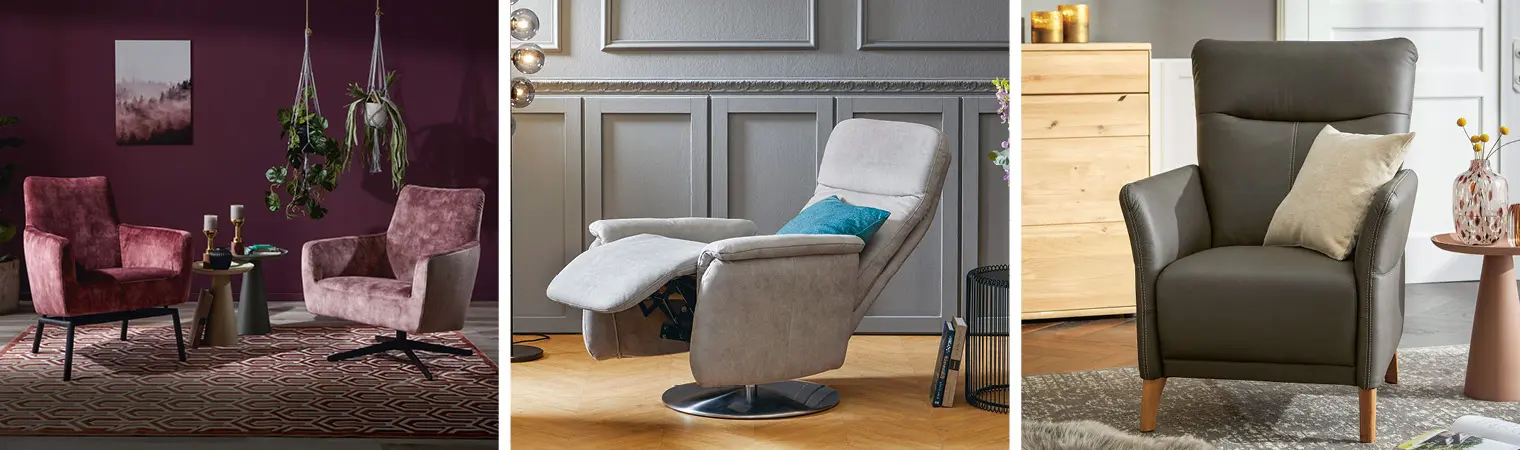 Fernsehsessel, Relaxsessel oder Ledersessel – sie entscheiden, welcher Sessel optimal zu Ihnen passt.