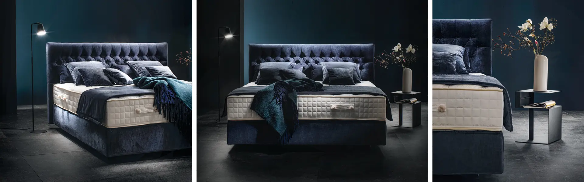 Boxspringbetten zeichnen sich durch komfortable Federn im Bettkasten aus.