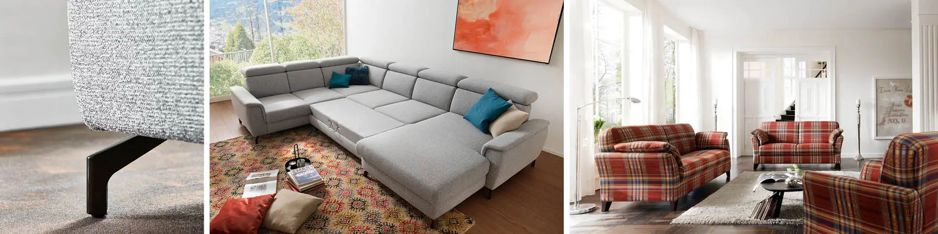 Holz, Metall und Kunststoff für die Beine, Leder, Kunstleder und Stoff für den Bezug – die Vielfalt, mit der sich Sofas gestalten lassen, ist riesig.