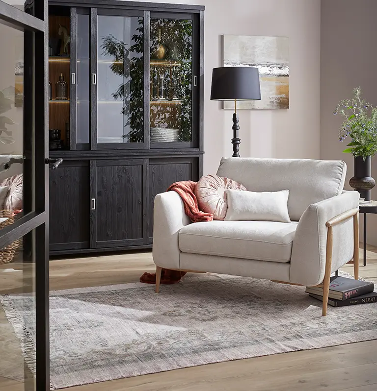 Lebensart Sutton beige Stoff Sessel