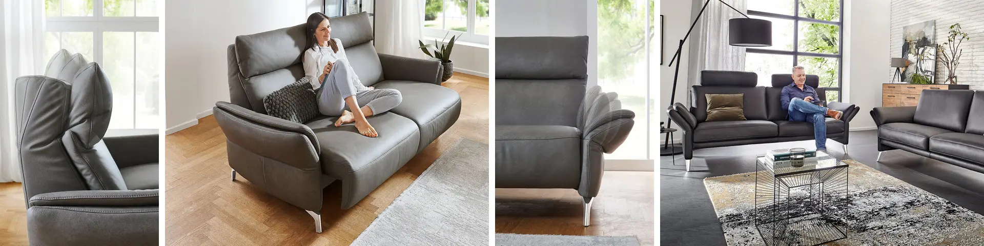 Ob Wohnlandschaft, Garnitur, Ecksofa oder Schlafsofa aus Echtleder – die Auswahl ist groß. Achten Sie beim Kauf auf Funktionen.