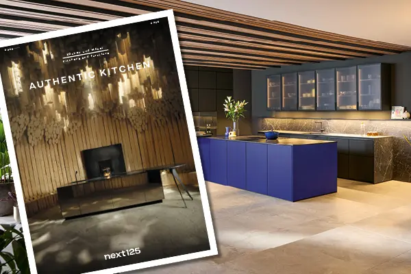 Next125 Kueche mit Hinweis auf Katalog