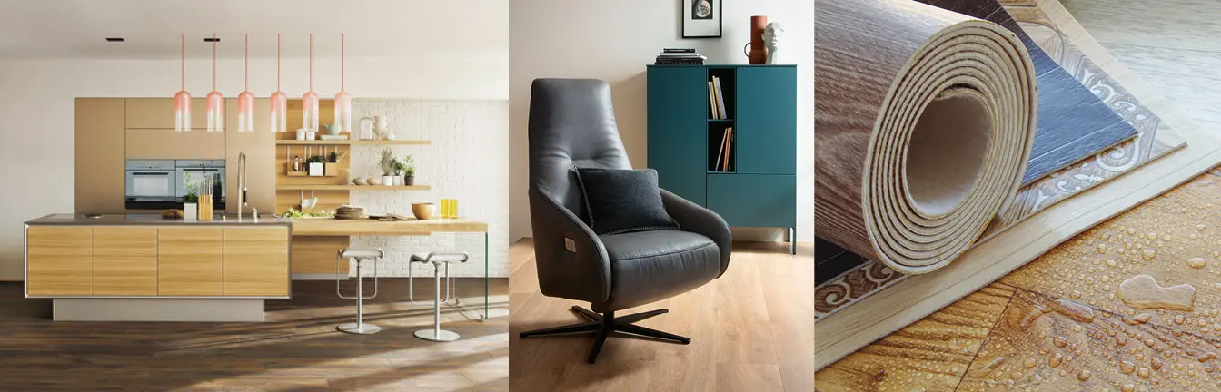 Ob in der Küche oder im Wohnzimmer: PVC macht einen schönen Boden und ist wasserbeständig.