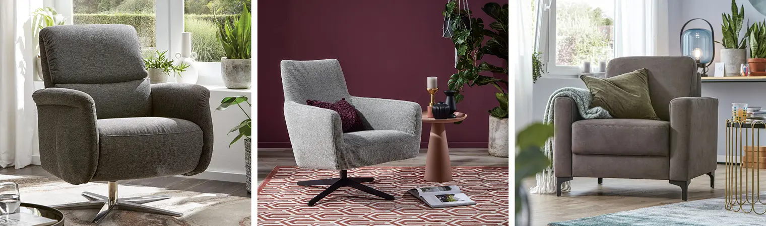 Cocktailsessel, Loungesessel und Clubsessel haben nur eine vergleichsweise niedrige Rückenlehne und überzeugen vor allem durch Design anstatt durch Funktion.