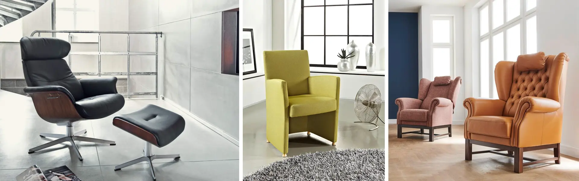 Ob Relaxsessel, Ohrensessel oder Sessel zum Wohlfühlen – im Wohnzimmer sollte der Sessel nicht fehlen.