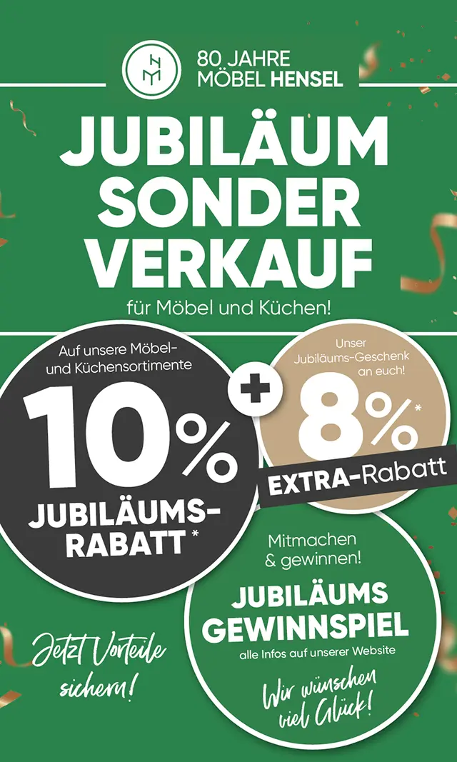 Jubilaeums-Kuechen Sonderverkauf bei Möbel Hensel